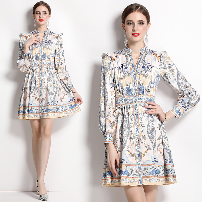 Long Sleeve Party Floral Dress 2023 Women Designer Retro Print Holiday Lapel Mini Dresses With Belt Sweet Girl Birthday Ballgown Ladies Office Chic Slim A-Line Frocks, 10
Long Sleeve Party Floral Dress 2023 Women Designer Retro Print Holiday Lapel Mini Dresses With Belt Sweet Girl Birthday Ballgown Ladies Office Chic Slim A-Line Frocks, 10