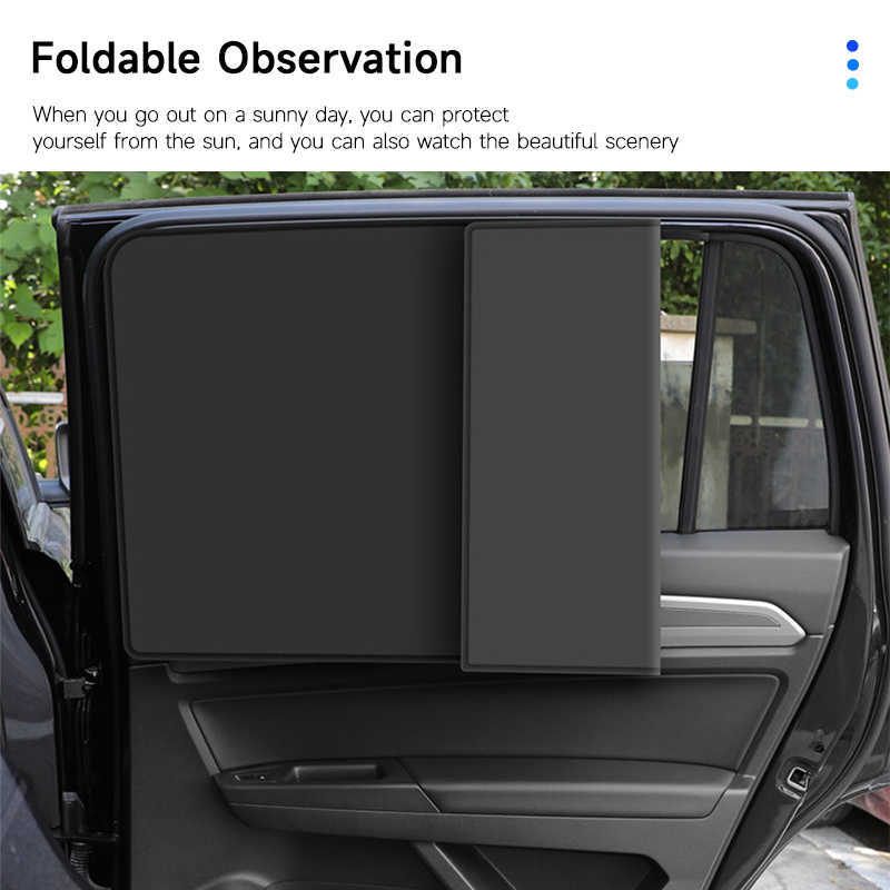 Magnetic Car Sun Curtain Anti UV Sunshade Auto Foldable Side Window Sun Protection Car Mosquito Net Interior Parts Accessories