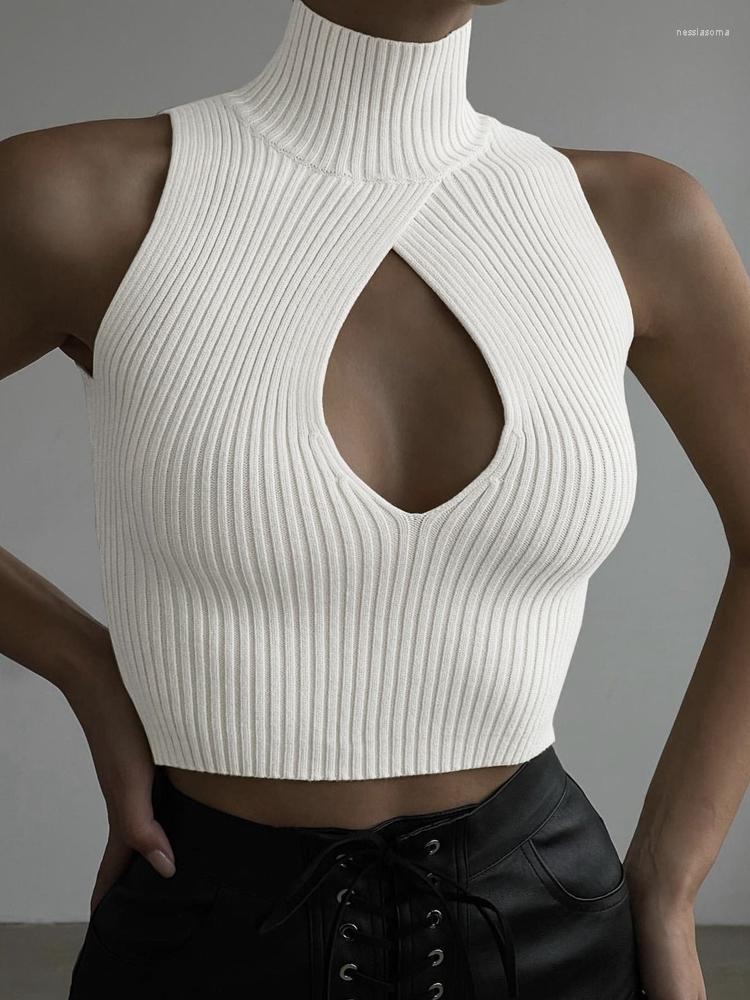 Women' Tanks HAOYUAN Knitted Hollow Out Turtleneck Cropped Sweater Vest Women Fashion Y2k Clothes Streetwear Cute Sexy Tank Top, Black
Women' Tanks HAOYUAN Knitted Hollow Out Turtleneck Cropped Sweater Vest Women Fashion Y2k Clothes Streetwear Cute Sexy Tank Top, Black
