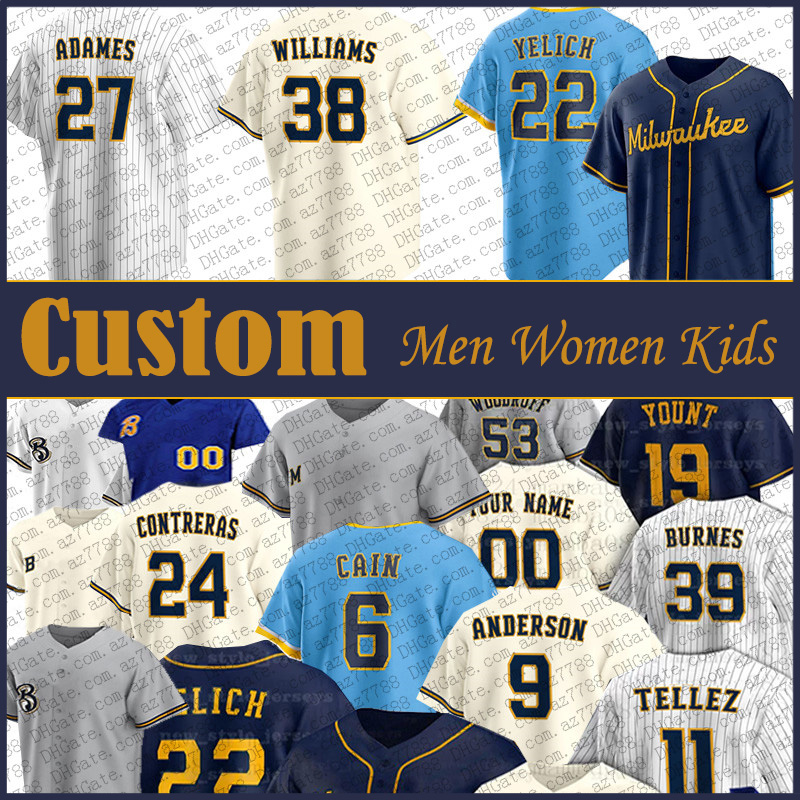 39 Corbin Burnes 27 Willy Adames Milwaukee Baseball Jersey Custom Brewers 53 Brandon Woodruff Devin Williams Christian Yelich Rowdy Tellez Brian Anderson Matt Bush, Shown
39 Corbin Burnes 27 Willy Adames Milwaukee Baseball Jersey Custom Brewers 53 Brandon Woodruff Devin Williams Christian Yelich Rowdy Tellez Brian Anderson Matt Bush, Shown