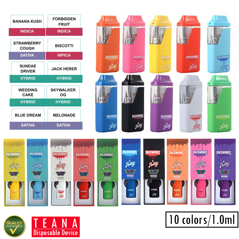 Packwoods x Runtz Disposable Vape Pen Rechargeable 380mAh Battery E Cigarette 10 Colors 1.0ml Empty Pod Packwood Thick Oil Vaporizers
Packwoods x Runtz Disposable Vape Pen Rechargeable 380mAh Battery E Cigarette 10 Colors 1.0ml Empty Pod Packwood Thick Oil Vaporizers