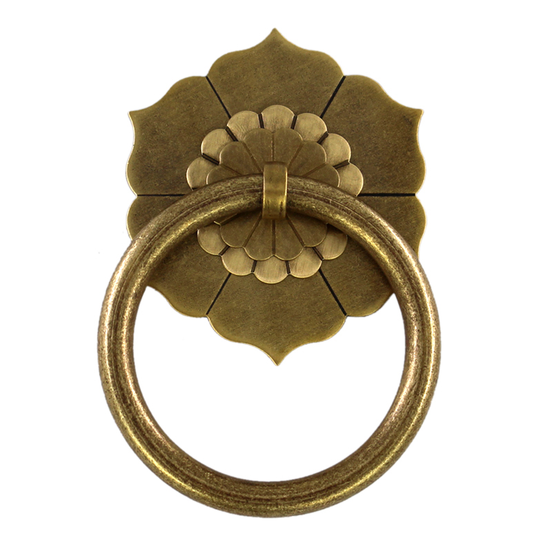 Antique Drawer Door Handles Furniture Wardrobe handle Cabinet Shoe Knob Round Cone Pull Ring Flower Hardware