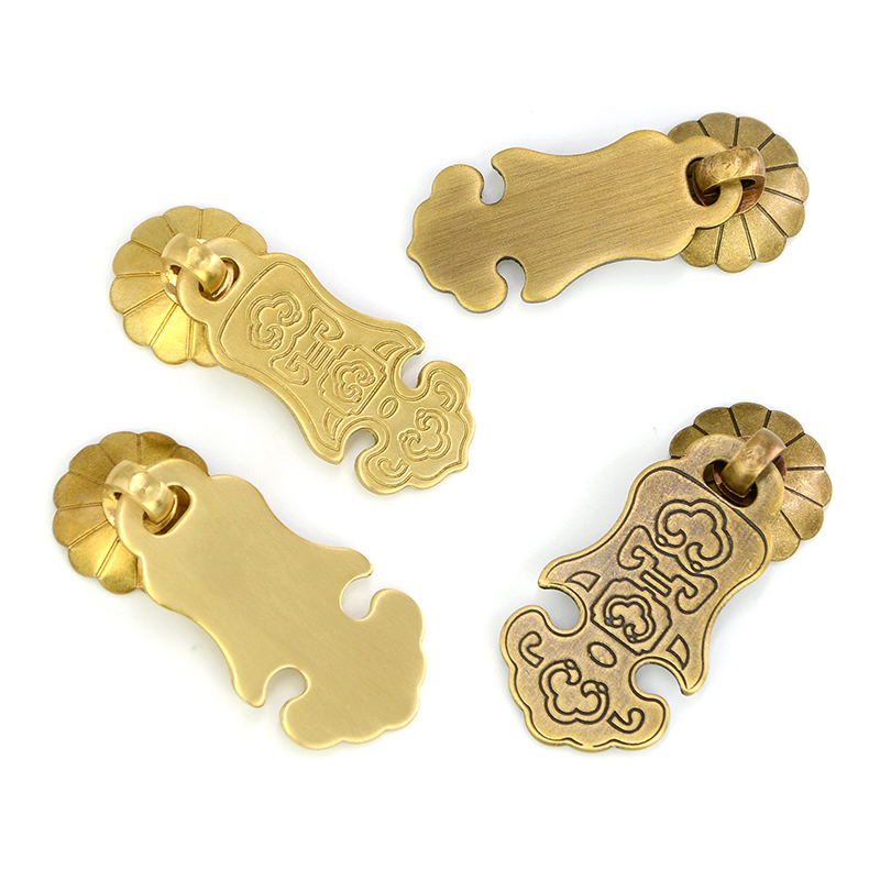 Brass Antique Drawer Door Handles Furniture Hardware Wardrobe Cabinet Shoe Knob Round Cone Pull Ring