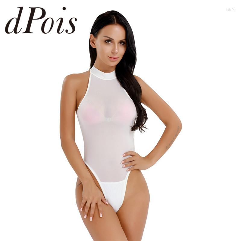 Women's Swimwear Women Semi-see Through Sexy One Piece Lingerie Sleeveless Jumpsuit Mock Neck High Cut Crotchless Thong Leotard Bodysuit, White
Women's Swimwear Women Semi-see Through Sexy One Piece Lingerie Sleeveless Jumpsuit Mock Neck High Cut Crotchless Thong Leotard Bodysuit, White