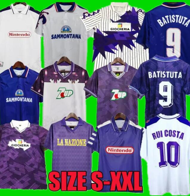 BATISTUTA 1998 1999 Retro Soccer Jerseys BIGICA RUI COSTA 98 99 R.BAGGIO Football Shirt 2000 DUNGA 79 80 84 89 90 91 92 93 94 95 96 97 EDMUNDO Camisas de Futebol Fiorentina 
BATISTUTA 1998 1999 Retro Soccer Jerseys BIGICA RUI COSTA 98 99 R.BAGGIO Football Shirt 2000 DUNGA 79 80 84 89 90 91 92 93 94 95 96 97 EDMUNDO Camisas de Futebol Fiorentina