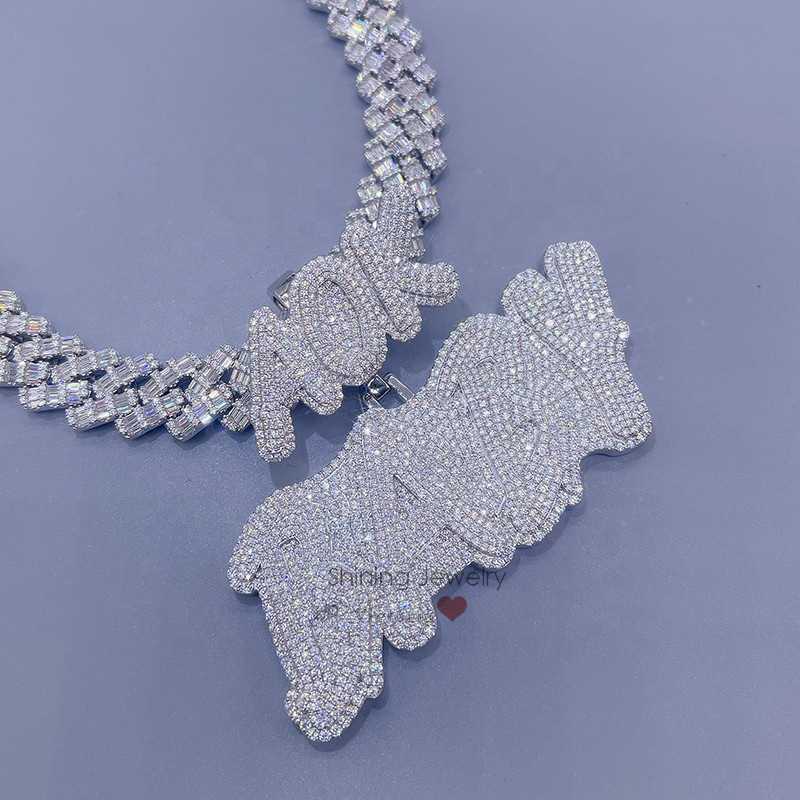 925 Sterling Silver Lab Diamonds Moissanite Custom Made Initial Letter Name Pendant Necklace