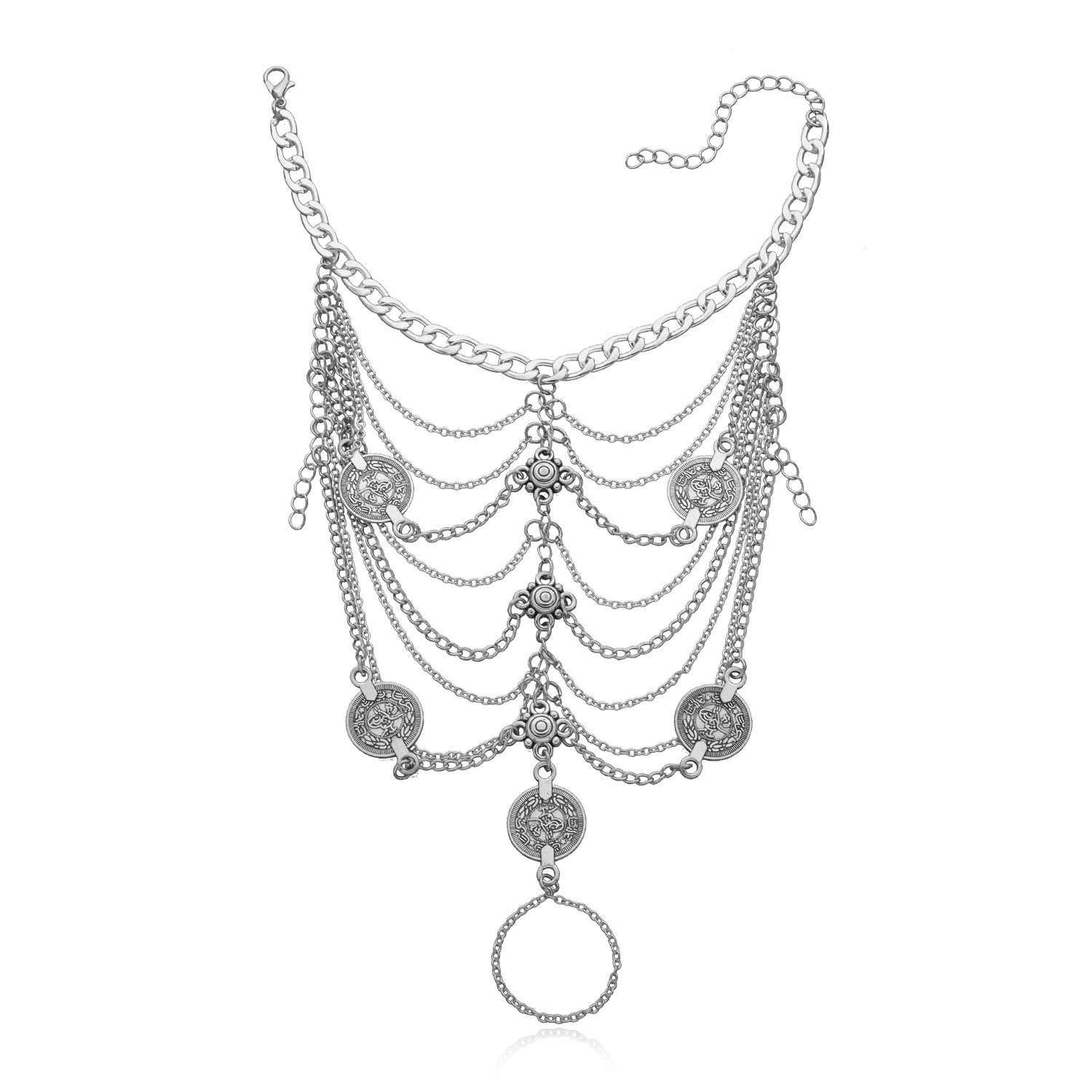 Chic Bridal Foot Jewelry - Comfortable Stretch Anklet Chain with Dainty Toe Ring for Nautical Weddings