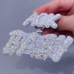 925 Sterling Silver Lab Diamonds Moissanite Custom Made Initial Letter Name Pendant Necklace