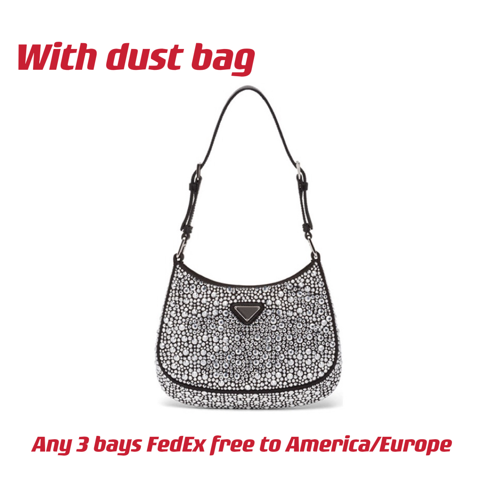 Cleo Satin Bag Made of Satin and Embellished with Luminous Crystals Enameled Metal Triangle Logo Woman Designer Hobo Bags Adjustable leather handle, Pink 
Cleo Satin Bag Made of Satin and Embellished with Luminous Crystals Enameled Metal Triangle Logo Woman Designer Hobo Bags Adjustable leather handle, Pink