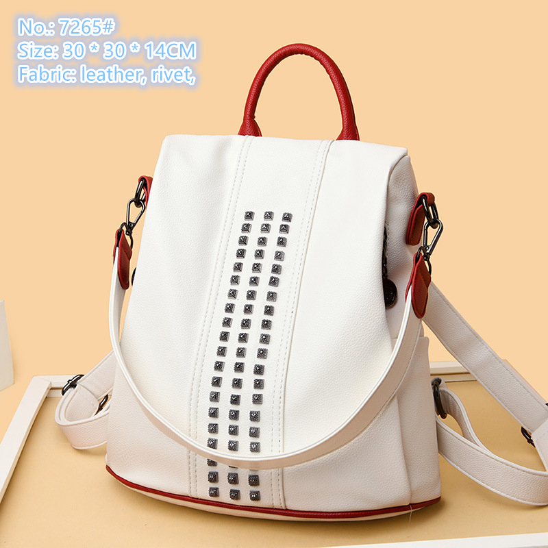 Factory wholesale ladies shoulder bag 2 colors simple atmosphere lychee backpacks street trend rivet backpack soft and comfortable leather handbag, Black-7265#
Factory wholesale ladies shoulder bag 2 colors simple atmosphere lychee backpacks street trend rivet backpack soft and comfortable leather handbag, Black-7265#