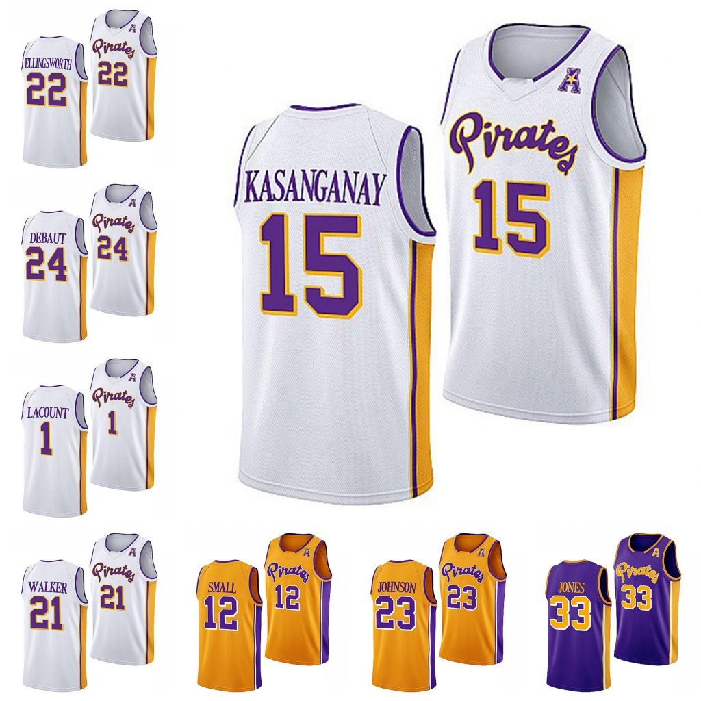 ECU Pirates 2022-23 College ECU Pirates Basketball Jersey Ludgy Debaut Jaxon Ellingsworth Jaden Walker Ezra Ausar RJ Felton Valentino Pinedo Elijah Jones Johnson