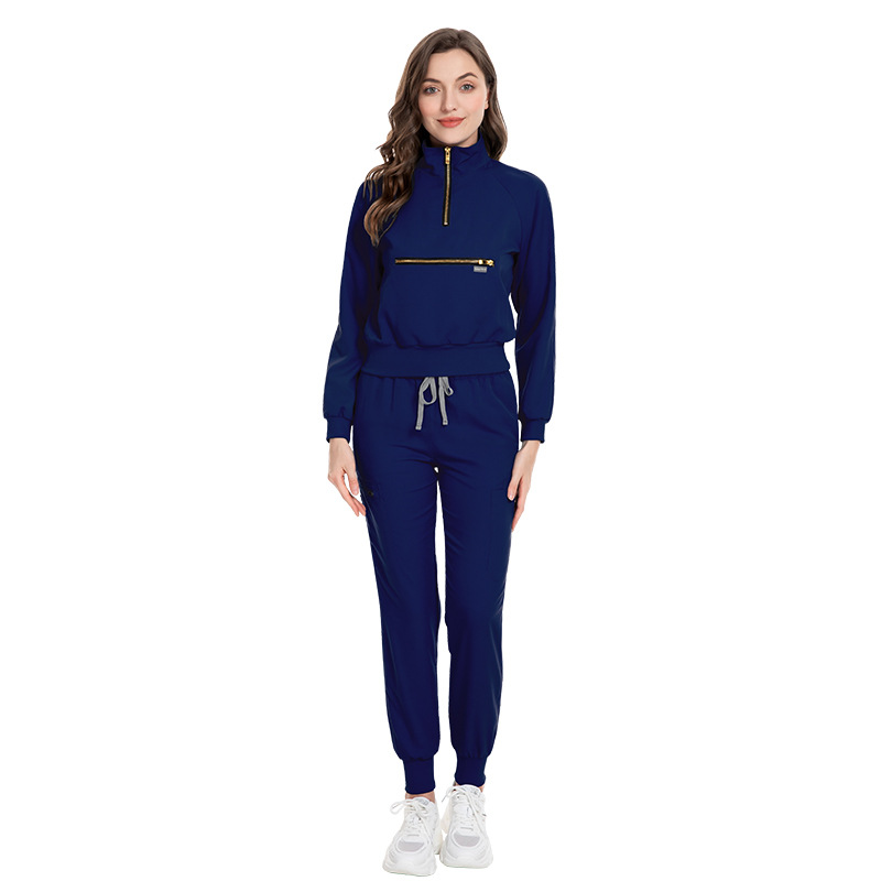 eithexu womens two piece pants and tops factory nurse long sleeve scrub stretch suit sets scrub jacket for women