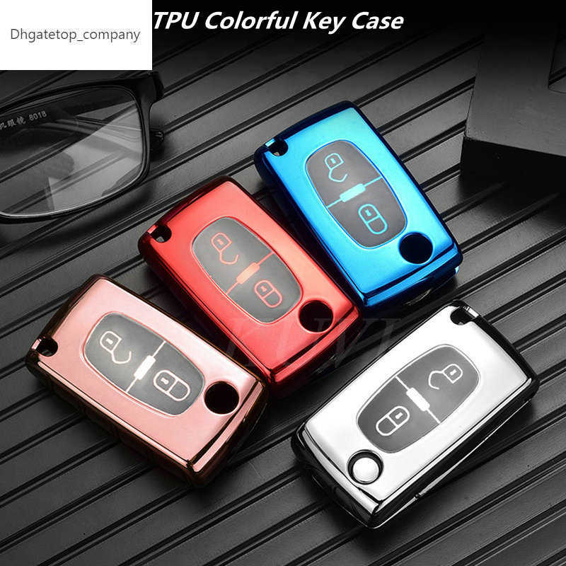 Car New Soft TPU Key Fob Case Cover Protector For Peugeot 107 206 207 307 308 406 For Citroen Xsara Picasso C2 C3 C4 C5 C6 C8 Bag