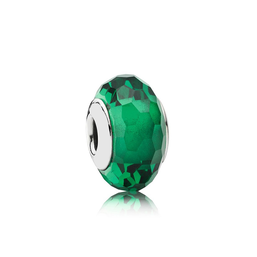 S925 Snake 925 Sterling Silver Orange Glass Bead Charm Is Suitable For Bracelet DIY Fashion Jewelry
