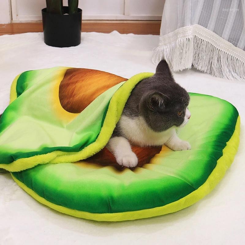 Cat Beds Funny Pet Bed For Dog Pets Mat Dogs Blanket Kennel Teddy Four Seasons Durable Soft Toast Bread Poached Eggs Pizza Mats