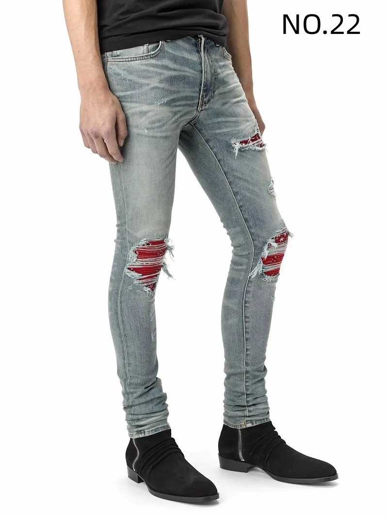 Skinny Ripped Men's Jeans Fashion Distressed Mens Motorcycle Moto Long Off Cotton Slim Feet High Street Denim Light Blue Paste Cloth Hole Size 40 Pants Hip Hop Men FT79, No.9
Skinny Ripped Men's Jeans Fashion Distressed Mens Motorcycle Moto Long Off Cotton Slim Feet High Street Denim Light Blue Paste Cloth Hole Size 40 Pants Hip Hop Men FT79, No.9