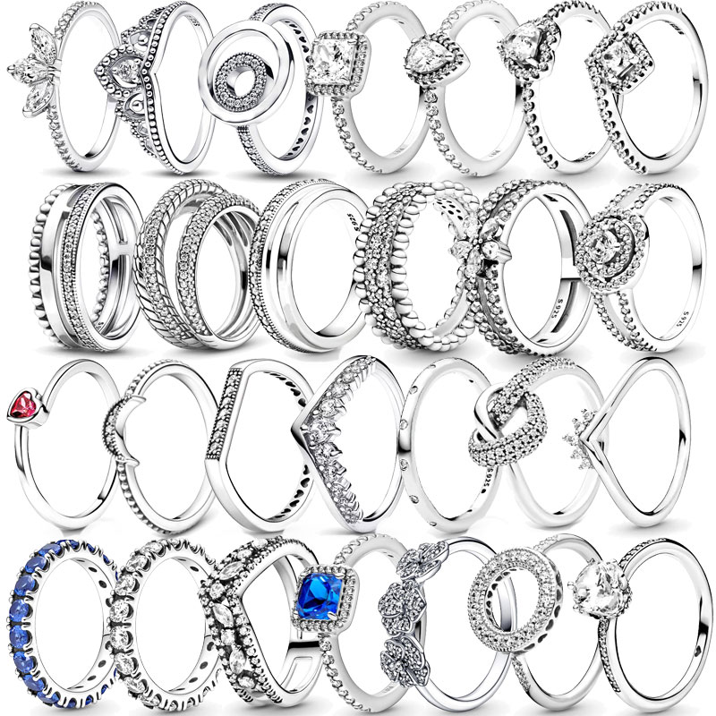 925 Silver Women Fit Pandora Ring Original Heart Crown Fashion Rings Princess Crown Sparkling Love Heart CZ
925 Silver Women Fit Pandora Ring Original Heart Crown Fashion Rings Princess Crown Sparkling Love Heart CZ