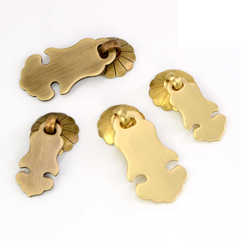 Brass Antique Drawer Door Handles Furniture Hardware Wardrobe Cabinet Shoe Knob Round Cone Pull Ring