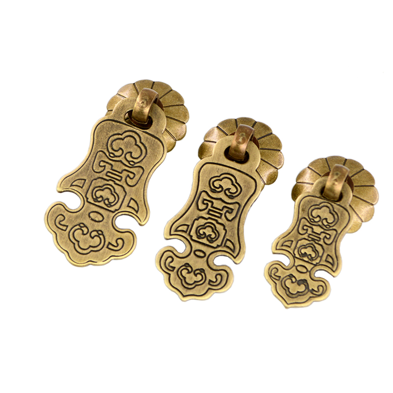 Brass Antique Drawer Door Handles Furniture Hardware Wardrobe Cabinet Shoe Knob Round Cone Pull Ring