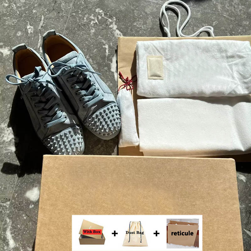5A Quality 2023 Red Bottoms Shoes for Mens Women Genuine Leather Splike Loafers Vintage Suede Bottom Men Luxury Trainers With Reticule And Box, 23
5A Quality 2023 Red Bottoms Shoes for Mens Women Genuine Leather Splike Loafers Vintage Suede Bottom Men Luxury Trainers With Reticule And Box, 23