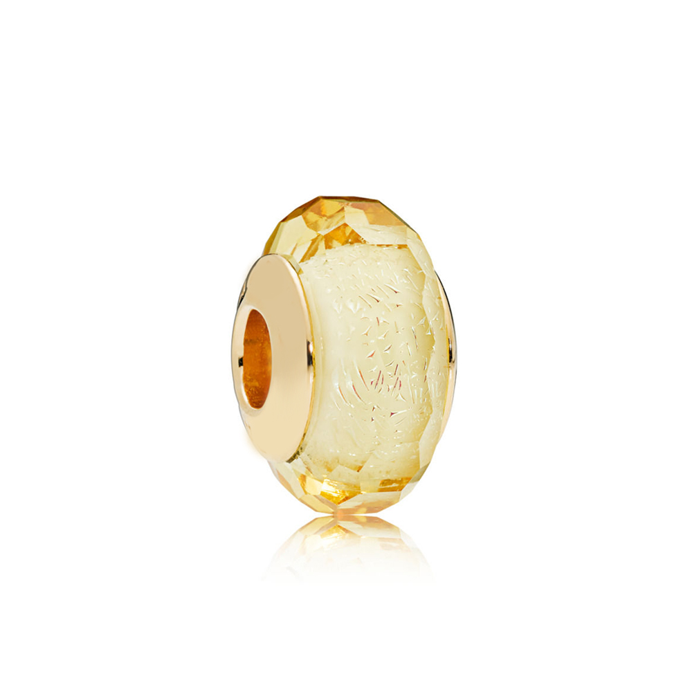 S925 Snake 925 Sterling Silver Orange Glass Bead Charm Is Suitable For Bracelet DIY Fashion Jewelry