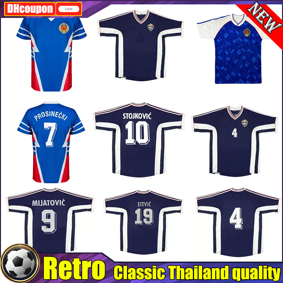 MILOSEVIC retro adult top Soccer Jerseys Yugoslavia 1990 1991 1998 1999 2000 home blue away white #10 STOJKOVIC Vintage Classic Retro Camisetas De Futbol, 04
MILOSEVIC retro adult top Soccer Jerseys Yugoslavia 1990 1991 1998 1999 2000 home blue away white #10 STOJKOVIC Vintage Classic Retro Camisetas De Futbol, 04