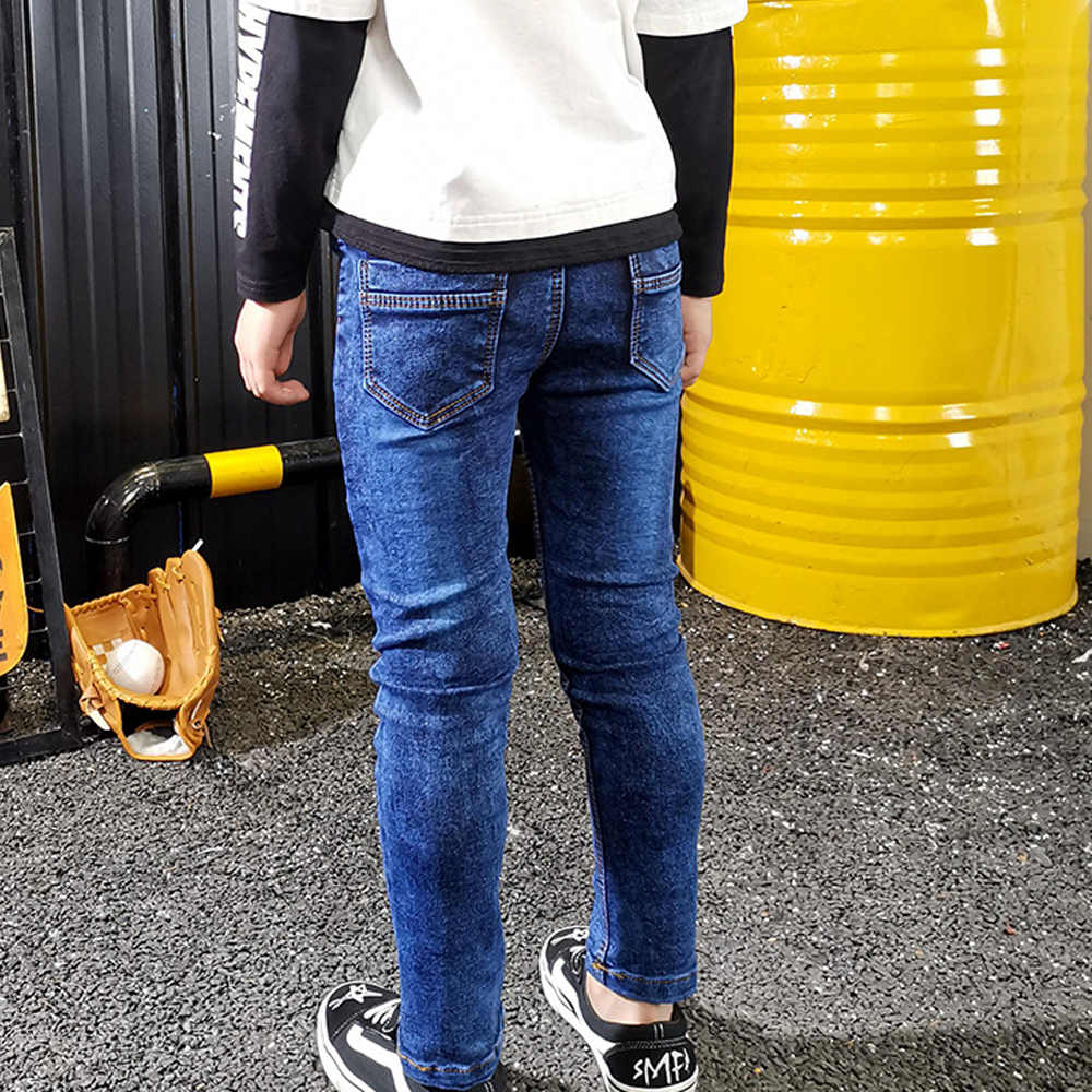 Jeans IENENS Autumn Boy's Jeans Clothes Kids Cowboy Pants Children Casual Denim Clothing Bottoms Trousers Baby Boy Casual Stretch Jean 230306