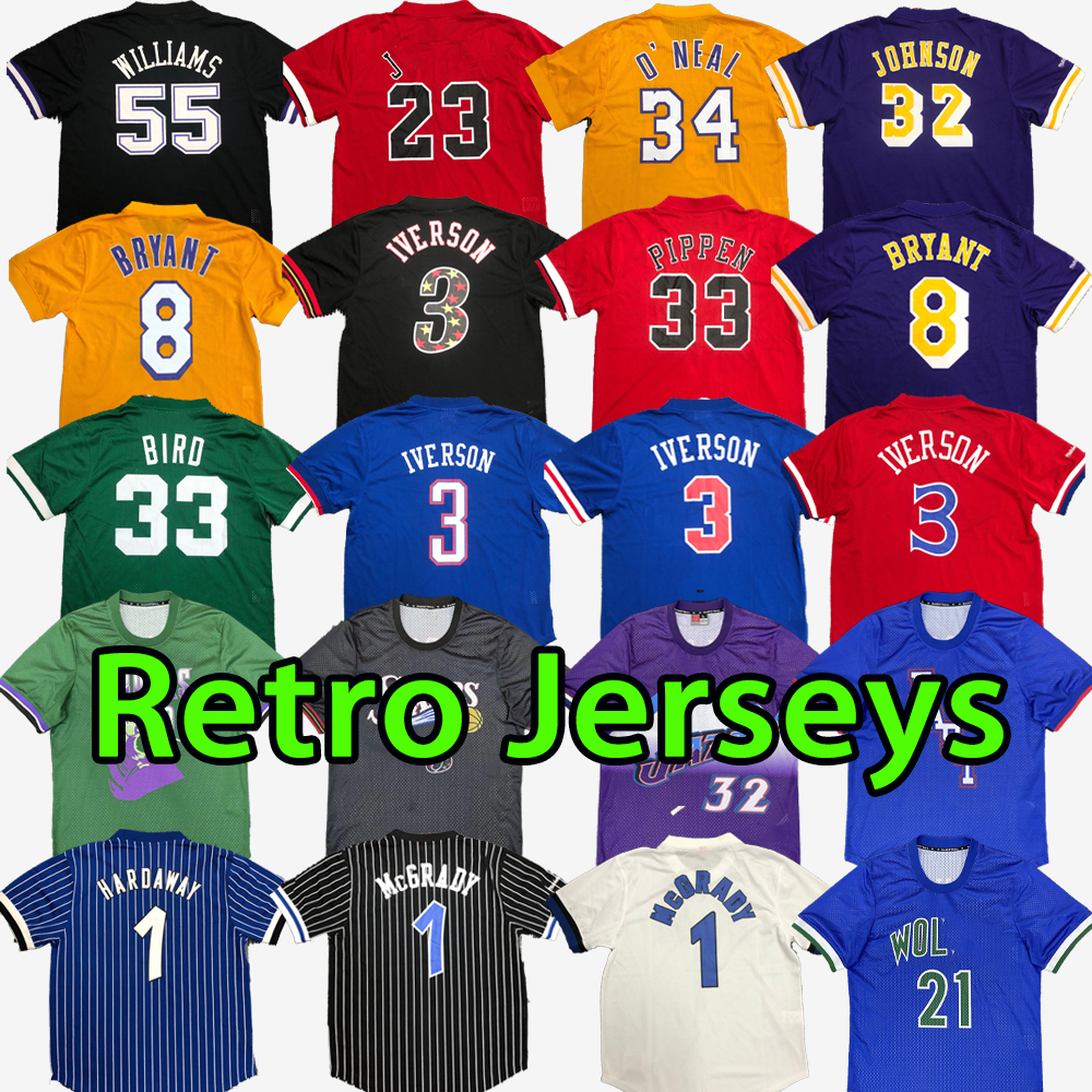 All retro Basketball jerseys vintage top star 09 10 king buck t shirts 76 east sixer Magics WILLIAMS IVERSON O NEAL ONEAL JOHNSON BRYANT PIPPEN BIRD 2009 2010 bull