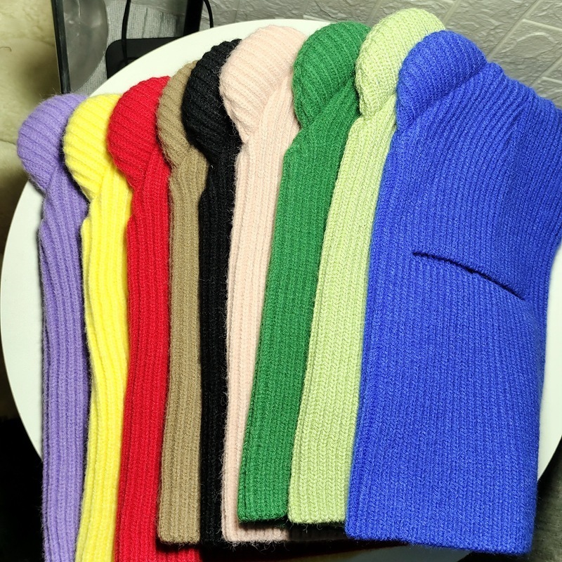 Beanie Skull Caps Funny Balaclava Winter Cute Bear Ears Knitted Hat Women Warm Full Face Cover Ski Mask Men Outdoor Sport Windproof Beanies 230306 L25