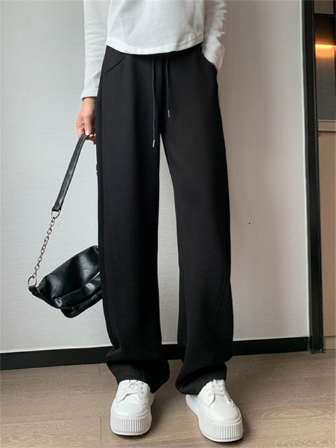 Women's Pants Capris Syiwidii Sweatpants Women Streetwear Pants High Waist Loose Trousers Casual Straight Sport Wide Leg Baggy Pants Joggers 2303