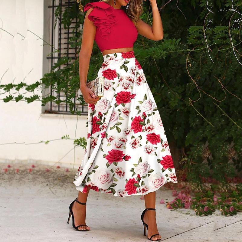 Spring Summer Skirt Sets Elegant Sleeveless Blouse And Pleat Long Skirt Suit Women Vintage Print Slim Two Piece Outfits, White
Spring Summer Skirt Sets Elegant Sleeveless Blouse And Pleat Long Skirt Suit Women Vintage Print Slim Two Piece Outfits, White
