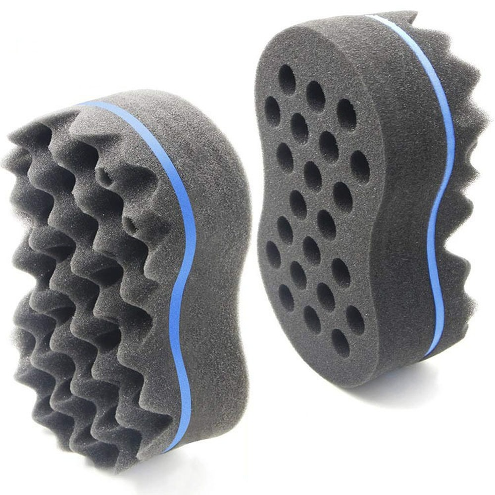 Double Sides Twist Hair Brush Sponge Brush For Natural Afro Coil Twist Curls Coil Braids Wave Dread Sponge Brushes Hair Styling Tools