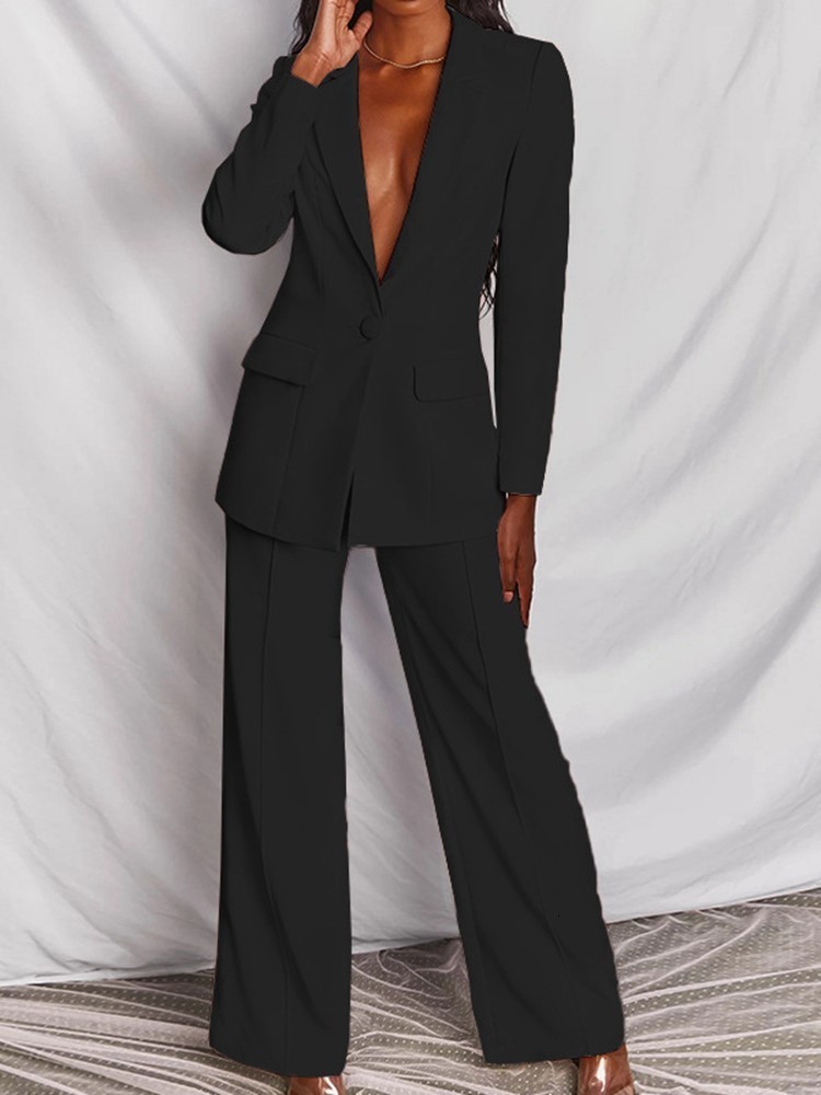 Women's Suits Blazers Women Summer Elegant Trousers Suit Office Ladies Casual Business Two Pieces Blazer Set Femme Fashion Formal Vintage Outfits