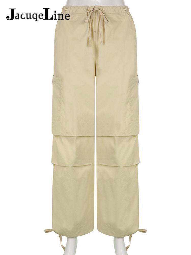 Women's Pants Capris Jacqueline Baggy Sweatpants Women Punk Wide Leg Cargo Pants y2k Drawstring Low Waist Joggers Fashion Vintage Hippie Trousers