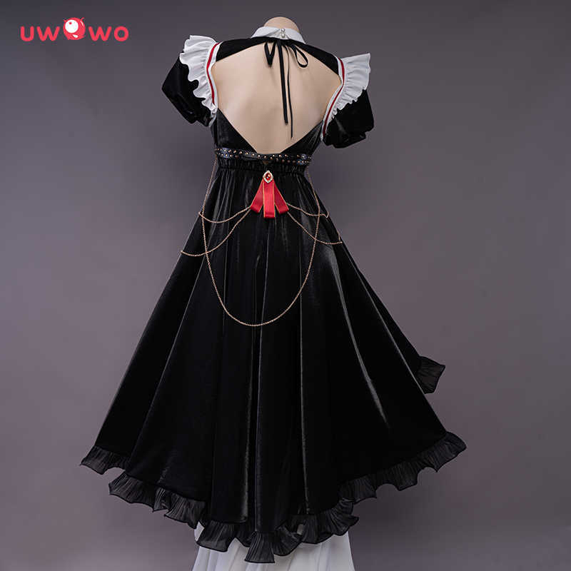 Anime Costumes UWOWO Rosaria Cosplay Maid Come Game Genshin Impact Fanart Maid Ver Dress Halloween Christmas Come Role Play Z0301