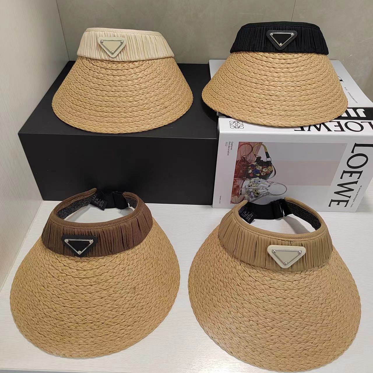 Designer sun visor hat Men's and women's bucket shaped summer leisure hat Sun visor hat Thickened triangle outdoor hat Beach sports couple baseball cap Golf tennis cap