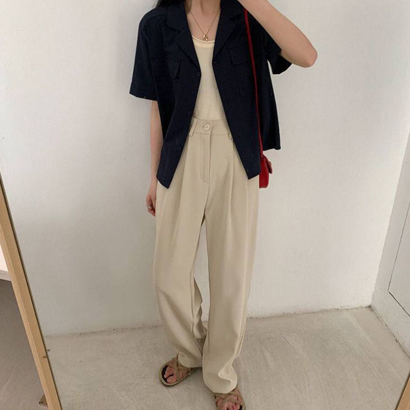 Women's Pants Capris Autumn Loose Straight Pants Women High Waist Casual Wide Leg Pants Female Office-lady Suit Pants Pantalon Femme 23531 230306