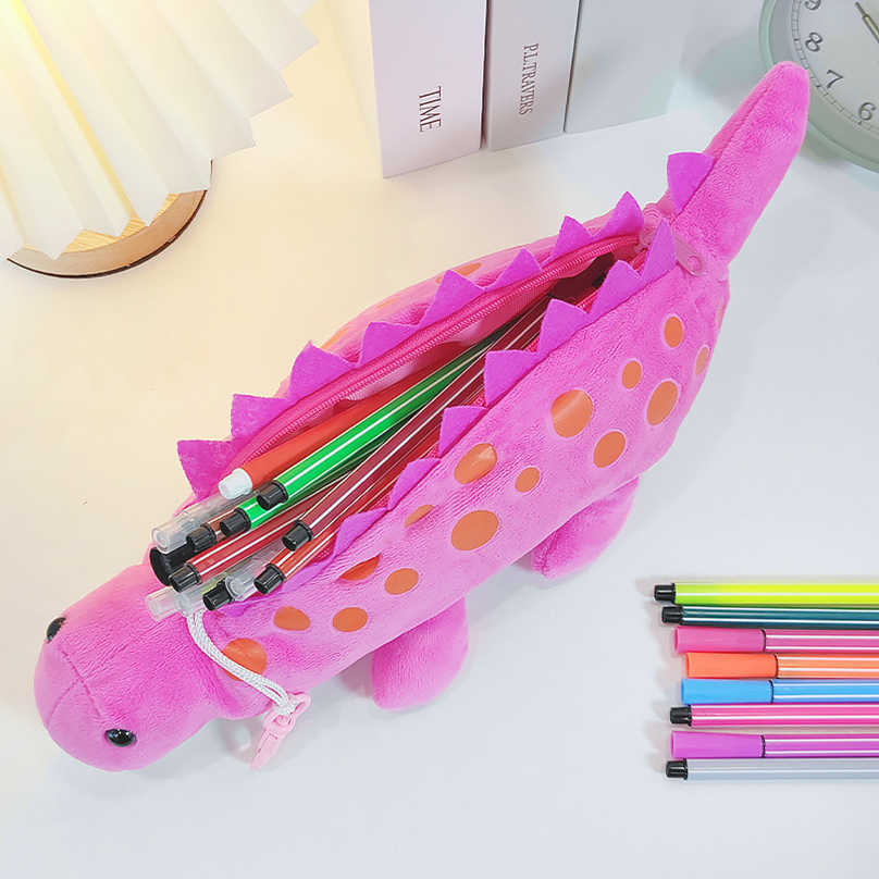 Pencil Bags Dinosaurs Plush Pencil Case School Supplies Pen Case Estuche Escolar Pencilcase Trousse Scolaire Kawaii Stationery Pencil Pouch J230306