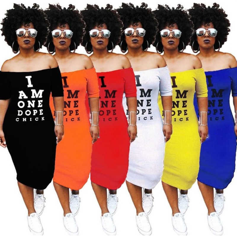 Plus size dresses off shoulder designer long skirt short sleeve women sexy Bar party club wrap dress print letter Casual Clothes, Multi
Plus size dresses off shoulder designer long skirt short sleeve women sexy Bar party club wrap dress print letter Casual Clothes, Multi