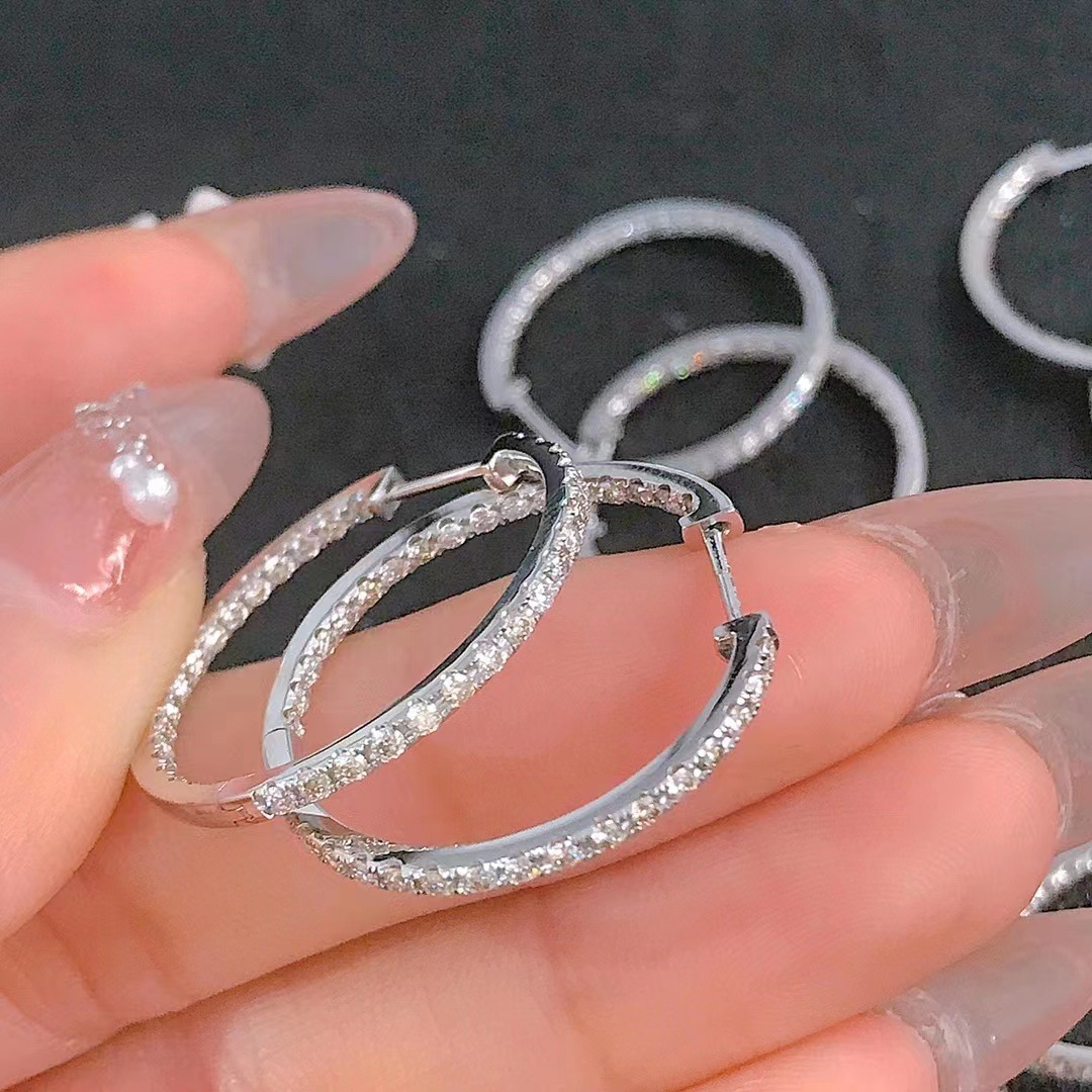 Choucong Ins Top Sell Clip Earrings Luxury Jewelry 925 Sterling Silver Pave White Sapphire CZ Diamond Eternity Fashionable Versatile Women Wedding Ear