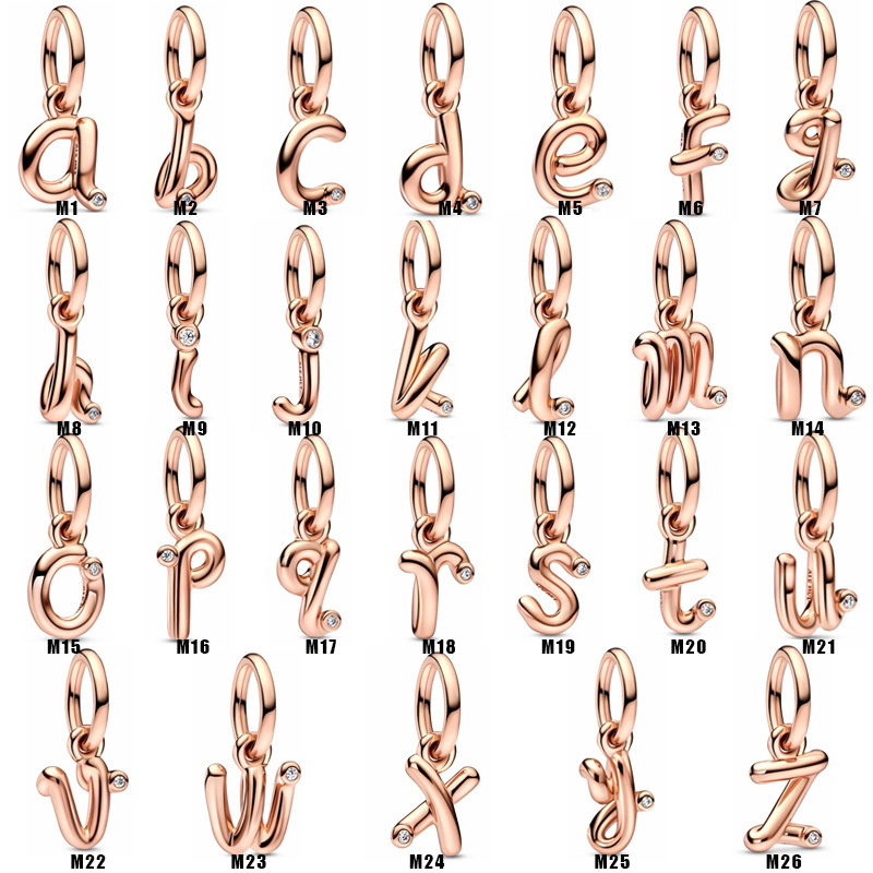 High Quality Sterling Silver Pandora Charm Beads with 26 English Letters Rose Gold Beads Are Fashionable for Women
High Quality Sterling Silver Pandora Charm Beads with 26 English Letters Rose Gold Beads Are Fashionable for Women