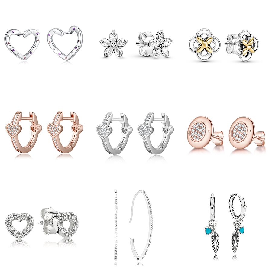 925 Silver Fit Pandora Earrings Crystal Fashion women Jewelry Gift Ear Studs Diy Rose Gold Heart Flower Diy Dreamcatcher Heart Crystal
925 Silver Fit Pandora Earrings Crystal Fashion women Jewelry Gift Ear Studs Diy Rose Gold Heart Flower Diy Dreamcatcher Heart Crystal