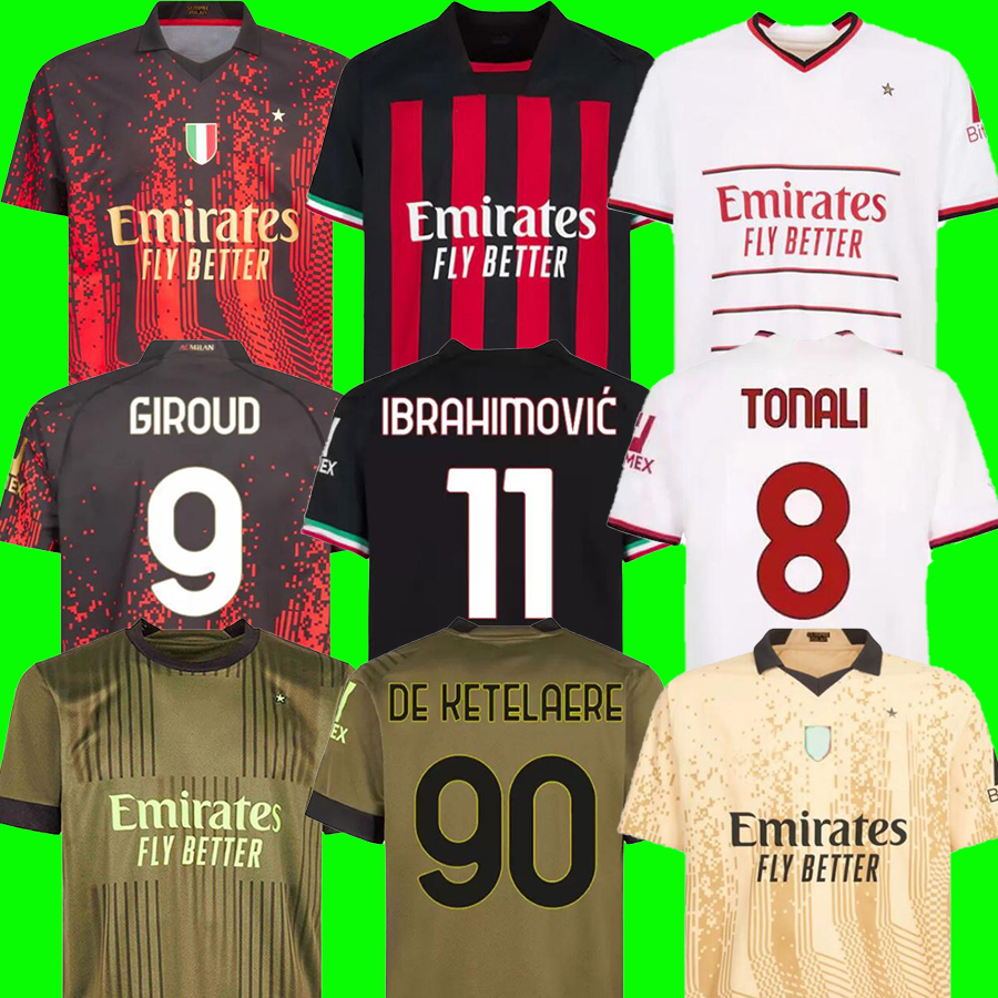 23 AC MILANS Soccer Jersey IBRAHIMOVIC GIROUD DE KETELAERE R. LEAO TONALI THEO Football Shirt Kids, 22/23 men fourth patch
23 AC MILANS Soccer Jersey IBRAHIMOVIC GIROUD DE KETELAERE R. LEAO TONALI THEO Football Shirt Kids, 22/23 men fourth patch