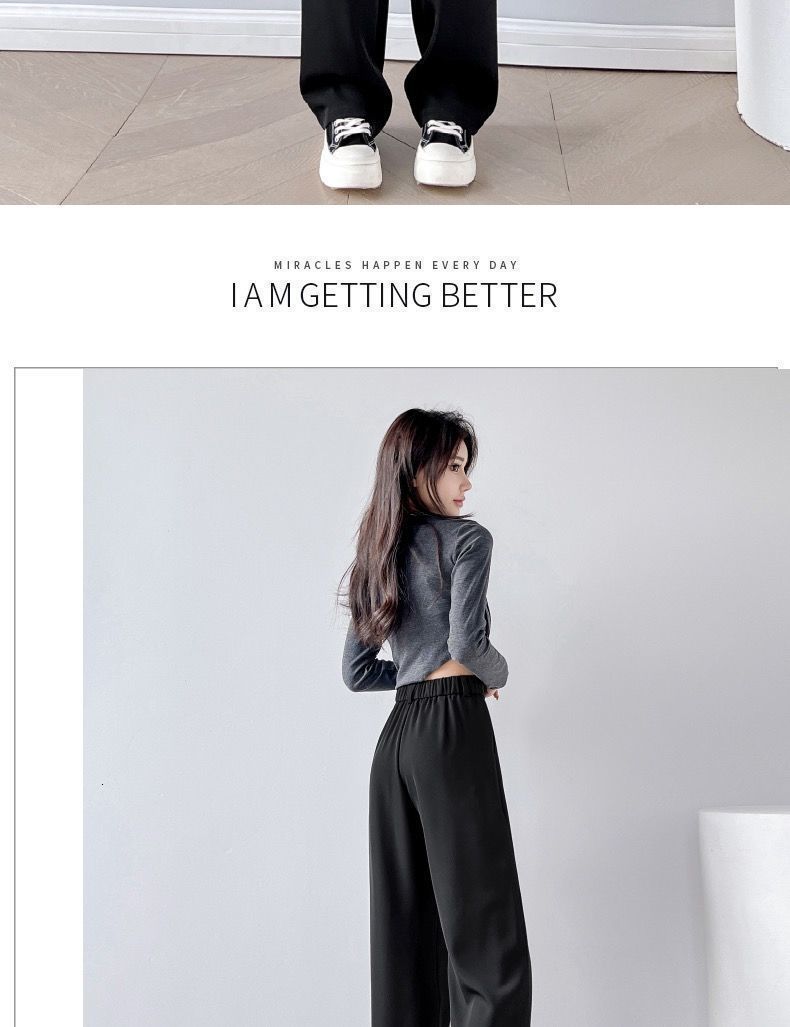 Women's Pants Capris Khaki Black Straight Pants for Women High Waist Loose Casual Long Pants Office Lady All Match Full Length Trousers Clothing 