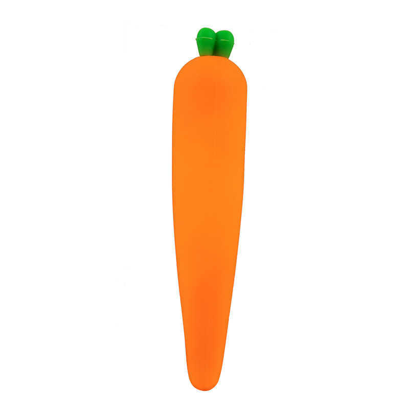 Pencil Bags 1 Pcs Lytwtw's New Cute Cartoon Kawaii Vegetables Portable Silicon Pen Pencil Bag Makeup Cosmetic Pocket School Stationary Case J2303