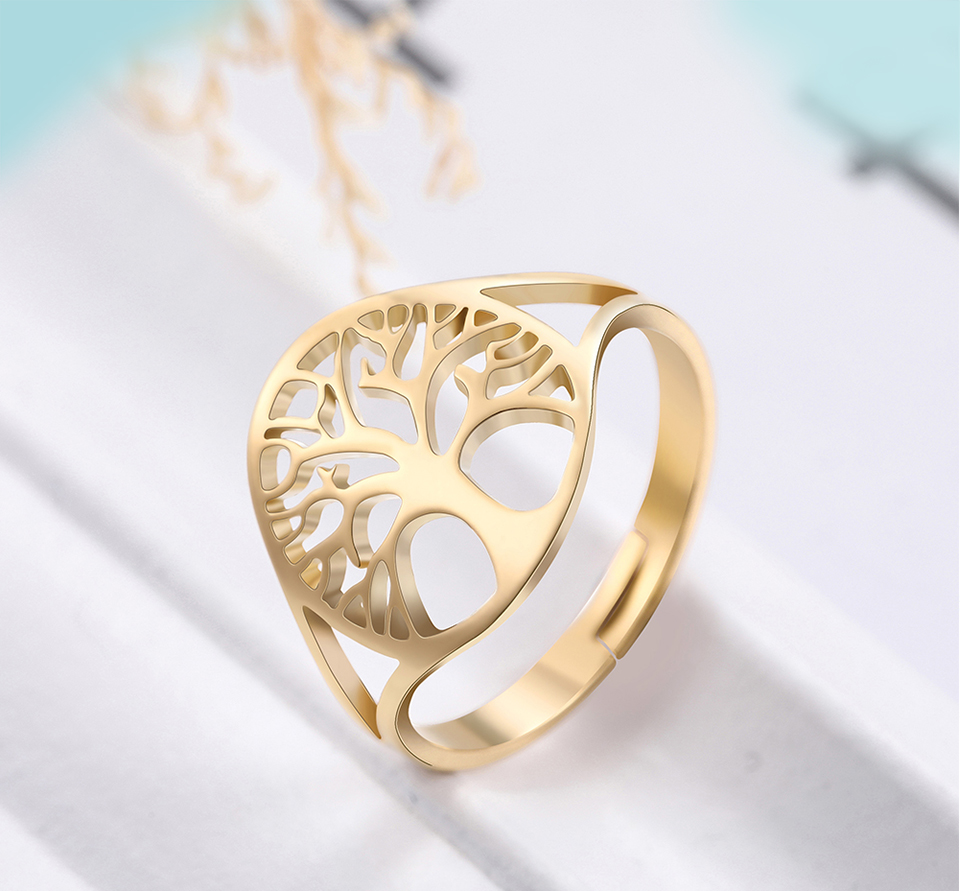 Adjustable Ring Viking Stainless Steel Finger Rings Amulet Jewelry Anniversary Gifts for Women Men