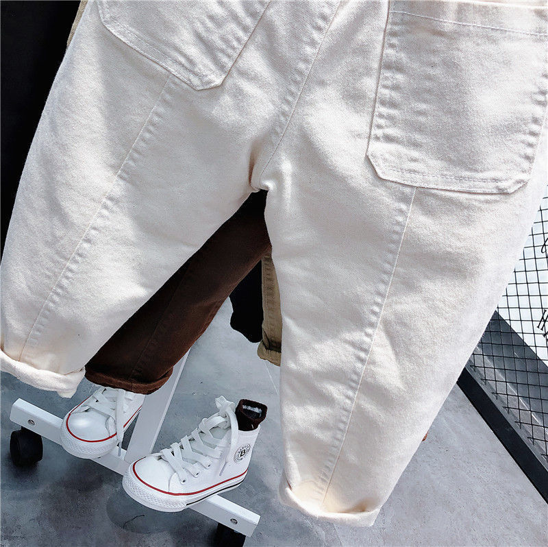 Jeans Boys Casual Pants With Belt Fashion Kids Long Pant Spring Autumn Winter Fashion Trousers Children Clothes 230306
