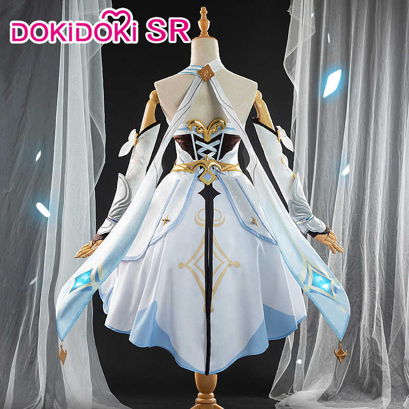 Anime Costumes IN STOCK Traveler Lumine Cosplay Game Genshin Impact Cosplay Come DokiDokiSR Genshin Impact Come Halloween Plus Size Z0301