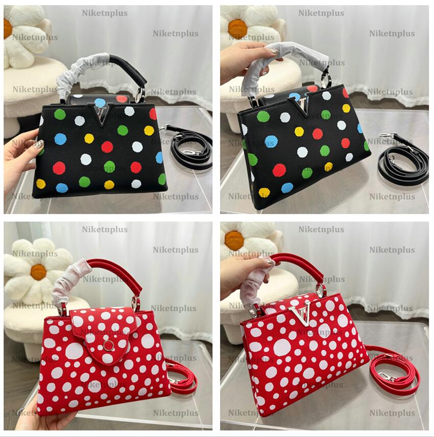 2023ss YK Dots Yayoi Kusama Capucines Women Shoulder Bags Luxury Designer Handbags Monograms Pattern adjustable Strap Crossbody Tote, #1
2023ss YK Dots Yayoi Kusama Capucines Women Shoulder Bags Luxury Designer Handbags Monograms Pattern adjustable Strap Crossbody Tote, #1