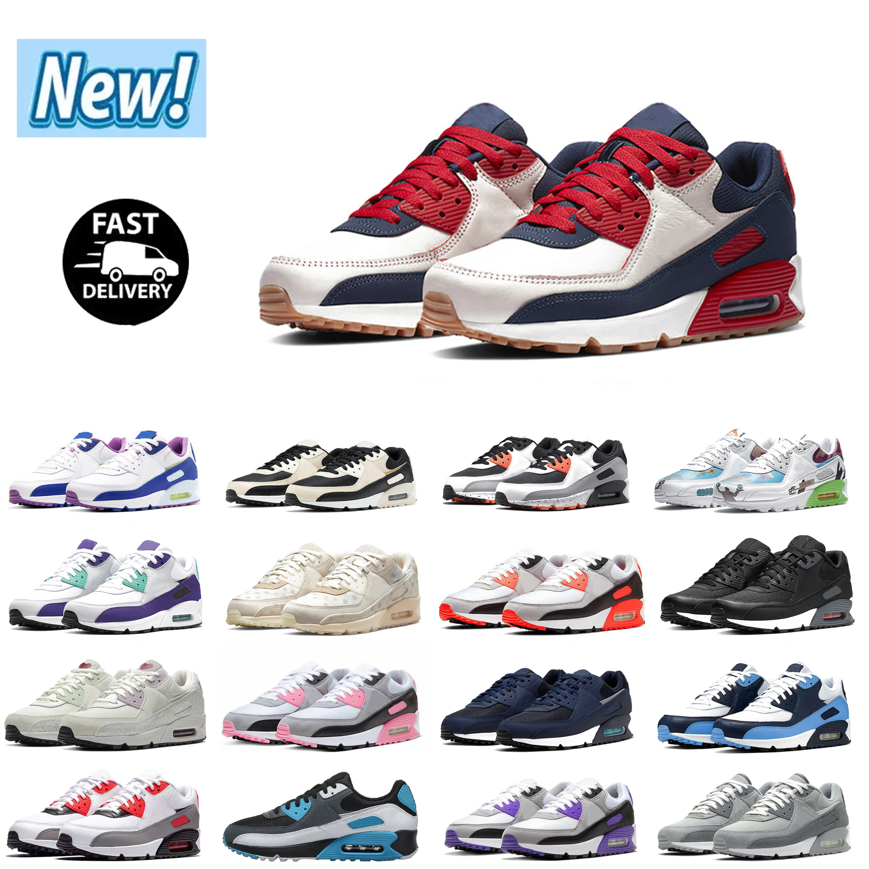 Designers Men 90S Running Sports Shoes Triple White Black Red 90 Wolf Grey Polka Dot Infrared Total Orange Laser Blue Airs Hyper Grape Royal Women Max Trainer Sneakers, #1 recraft triple black
Designers Men 90S Running Sports Shoes Triple White Black Red 90 Wolf Grey Polka Dot Infrared Total Orange Laser Blue Airs Hyper Grape Royal Women Max Trainer Sneakers, #1 recraft triple black